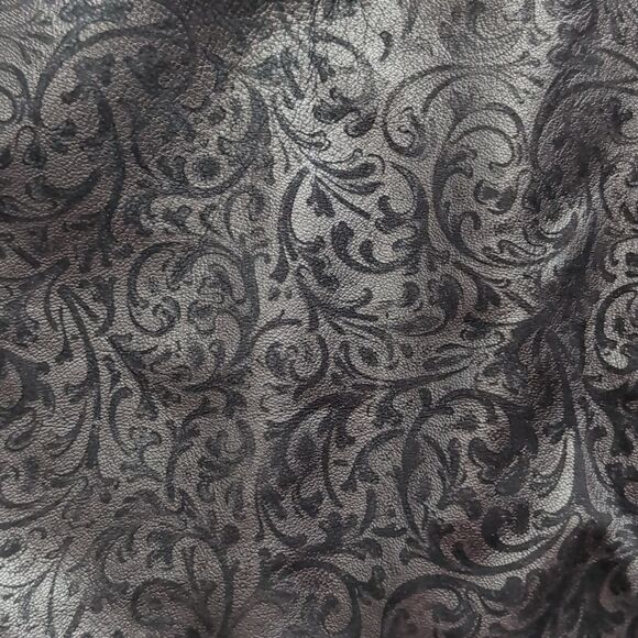 BCBGMaxAzria genuine Leather Black A-Line Mini  Intricate Lace Effect Medium - Picture 8 of 9